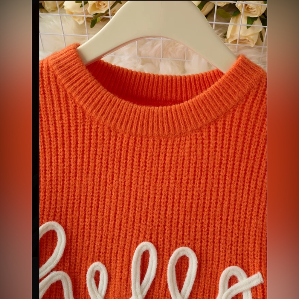Orange Graphic Sweater - Picture 4 of 4